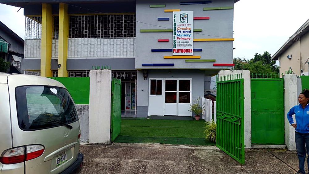 Main entrance of Flourish Playhouse in Festac Town, Lagos