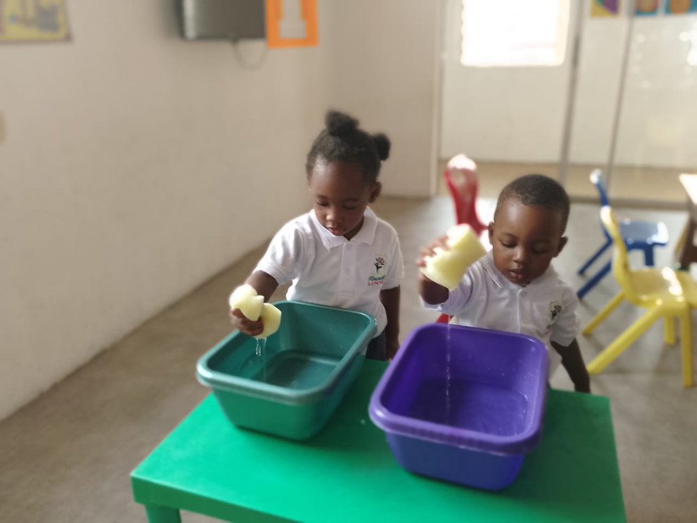 Flourish Playhouse pupils with New Year craft creations